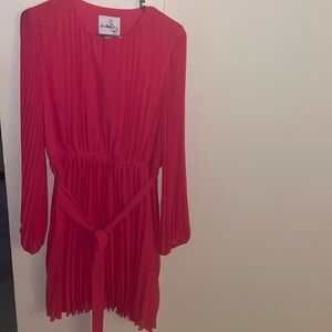 Long sleeve short to the knee hot pink dress. Tag still on, brand new